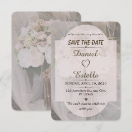 Bewerkbare Boho Neutrale Trouwkaart 'Save The Date Save The Date