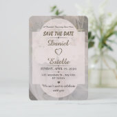 Bewerkbare Boho Neutrale Trouwkaart 'Save The Date Save The Date (Staand voorkant)