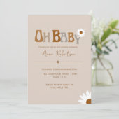 Bewerkbare Boho Oh Baby baby shower Kaart (Staand voorkant)