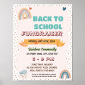 Bewerkbare boho regenboog terug naar school flyer poster (Voorkant)