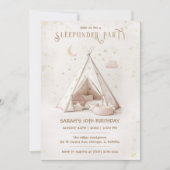 Bewerkbare Boho Sleepunder Party Verjaardag Kaart (Voorkant)