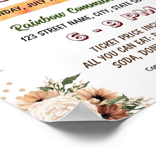 Bewerkbare boho terug naar school flyer poster (Hoek)