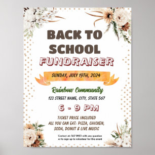 Bewerkbare boho terug naar school flyer poster