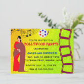 Bewerkbare Bollywood verjaardagsfeestje Kaart (Staand voorkant)