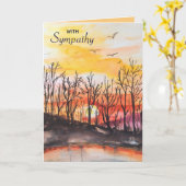 Bewerkbare bomen en vogels bij Sunset Sympathie Kaart (Gele Bloem)