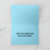 Bewerkbare Bon Voyage Auto en Bloemen Kaart (Binnen)