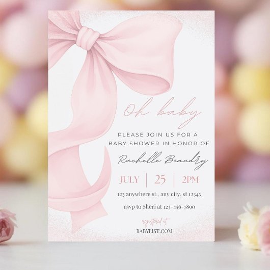 Bewerkbare Boog Baby Shower Uitnodiging Template R