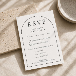 Bewerkbare boogvormige minimale trouw-RSVP-kaart RSVP Kaartje