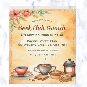 Bewerkbare Book Club Brunch Uitnodiging