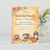 Bewerkbare Book Club Brunch Uitnodiging (Staand voorkant)