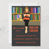 Bewerkbare Book Club Luncheon Uitnodiging (Voorkant)