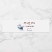 Bewerkbare Boot Nautische Waterfles Label - Jongen Waterfles Etiket (Enkel label)