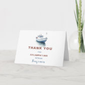 Bewerkbare boot verjaardag bedankje - jongens bedankkaart (Voorkant)