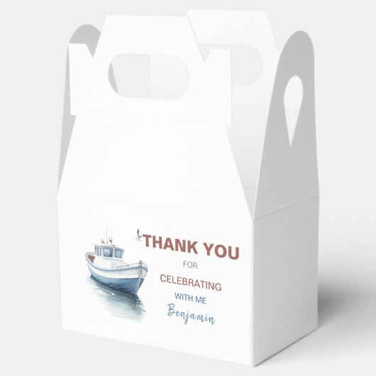 Bewerkbare Boot Verjaardag Gable Box / Favor Box - Bedankdoosjes (Geopend)