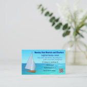 Bewerkbare bootverhuur en charters visitekaartje (Staand voorkant)