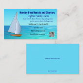 Bewerkbare bootverhuur en charters visitekaartje (Voorkant / Achterkant)