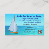 Bewerkbare bootverhuur en charters visitekaartje (Voorkant)