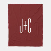 Bewerkbare bordeaux rode achtergrond & witte tekst fleece deken (Voorkant)