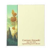 Bewerkbare bosillustratie gepersonaliseerd notitieblok (Voorkant)