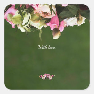 Bewerkbare Botanische Cadeaublaadjes   Elegante St Vierkante Sticker