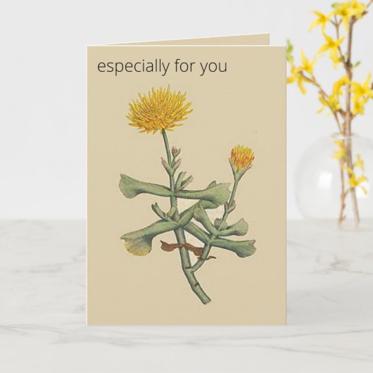 Bewerkbare botanische hatchet achtergelaten Fig Ma Kaart (Gele Bloem)