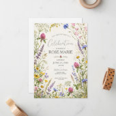 Bewerkbare botanische uitnodiging voor een wilde b (Voorkant / Achterkant in situ)