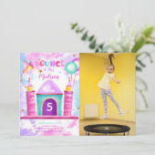 Bewerkbare Bounce-foto-uitnodiging Kaart (Staand voorkant)