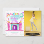 Bewerkbare Bounce Verjaardags Foto Uitnodiging (Voorkant)