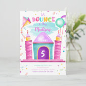 Bewerkbare Bounce-verjaardagsuitnodiging Kaart (Staand voorkant)