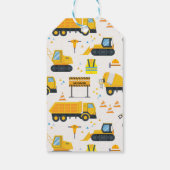 Bewerkbare Bouw Bedankt Label - Gele Dump Truck Cadeaulabel (Achterkant)