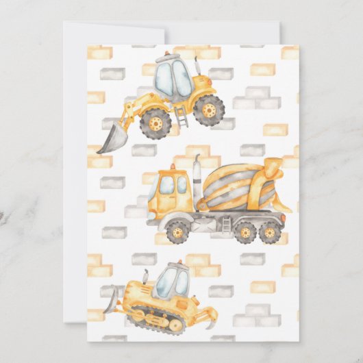 Bewerkbare Bouw Uitnodiging, Truck Uitnodiging (Achterkant)