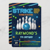 Bewerkbare bowling uitnodiging (Voorkant / Achterkant)