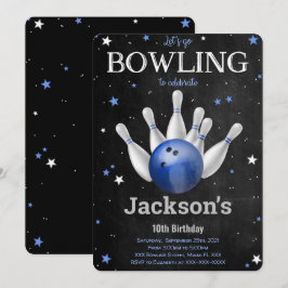 Bewerkbare Bowling Uitnodiging Jongen