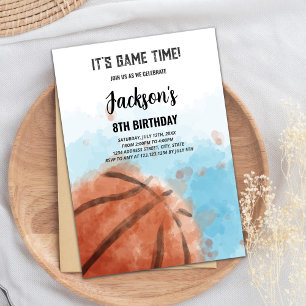 Bewerkbare Boys Slam Dunk Sportfeest Kaart