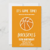 Bewerkbare Boys Slam Dunk Sports Party Kaart (Voorkant)