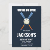 Bewerkbare Boys Sports Party Kaart met Classic Bal (Voorkant)