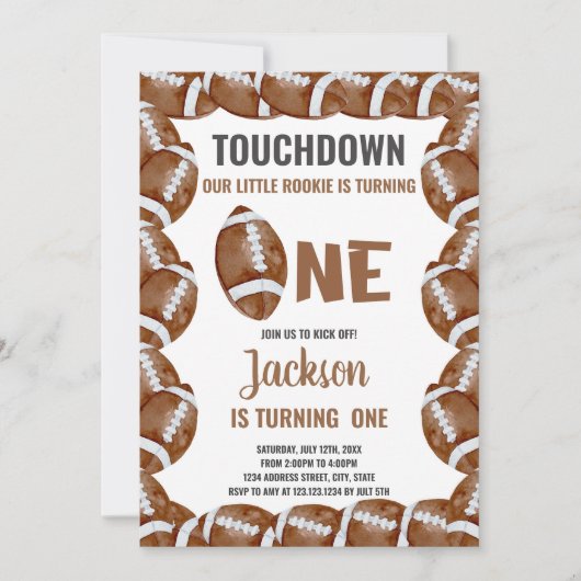 Bewerkbare Boys Sports Party Kaart met Classic Bal (Voorkant)