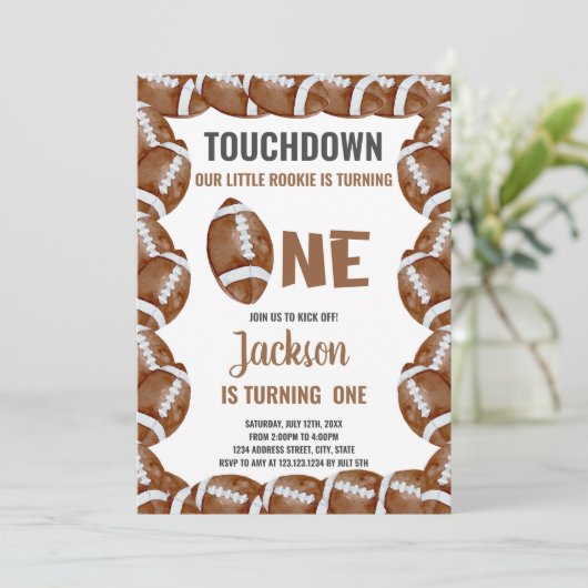 Bewerkbare Boys Sports Party Kaart met Classic Bal (Staand voorkant)