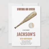 Bewerkbare Boys Sports Party Kaart met Classic Bal (Voorkant)