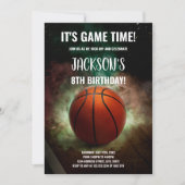 Bewerkbare Boys Sports Party Kaart met Cloud Back (Voorkant)