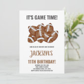 Bewerkbare Boys Sports Party Kaart met Game Day (Staand voorkant)