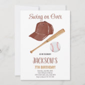 Bewerkbare Boys Sports Party Kaart met Red Stitch (Voorkant)