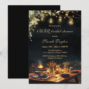 Bewerkbare Bruids Douche Uitnodigingen met BBQ