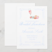 Bewerkbare bruids lunch / shower uitnodiging (Voorkant / Achterkant)