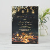 Bewerkbare bruidsbruiloft uitnodigingen met BBQ (Staand voorkant)