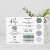 Bewerkbare bruidsmeisjes Info Kaart voor bruiloft (Staand voorkant)