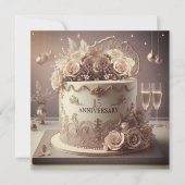  BEWERKBARE BRUILOFT JUBILEUM CAKE KAART (Voorkant)