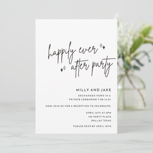 Bewerkbare bruiloft receptie party uitnodiging, Ha Kaart (Staand voorkant)