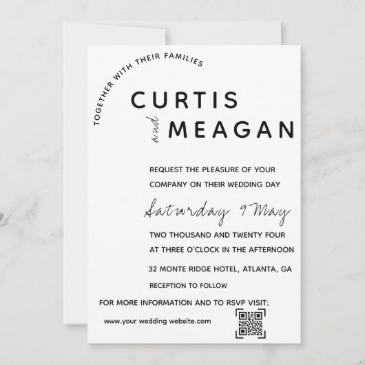 Bewerkbare bruiloft uitnodiging met fotocollage (Voorkant)