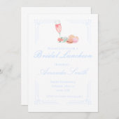 Bewerkbare bruilofts-lunch/ontvangst uitnodiging (Voorkant / Achterkant)